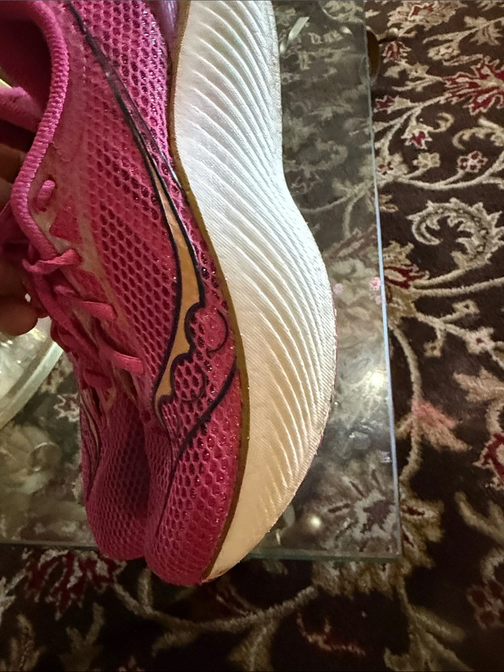 Saucony Hot Pink Women's Athletic Running Shoes with White Sole